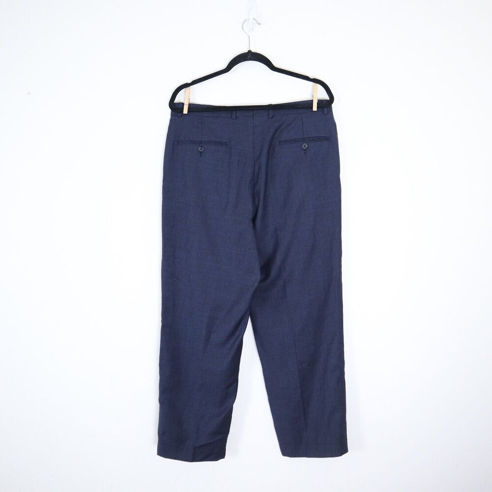 Vintage Burberry London Men's Size 34 Trouser Marled Navy Blue Pants - Picture 8 of 10